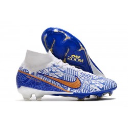 Bota Nike Air Zoom Mercurial Superfly 9 Elite FG Blanco Azul Rojo