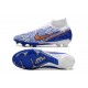 Bota Nike Air Zoom Mercurial Superfly 9 Elite FG Blanco Azul Rojo