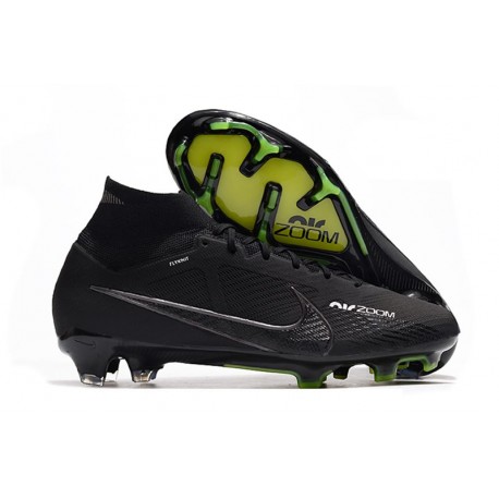 Bota Nike Air Zoom Mercurial Superfly 9 Elite FG Negro DK Gris Humo Cumbre Blanco Voltio