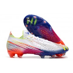 Bota Adidas Predator Edge.1 Low Fg Blanco Amarillo Solar Azul