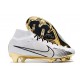 Bota Nike Air Zoom Mercurial Superfly 9 Elite FG Blanco Oro Negro