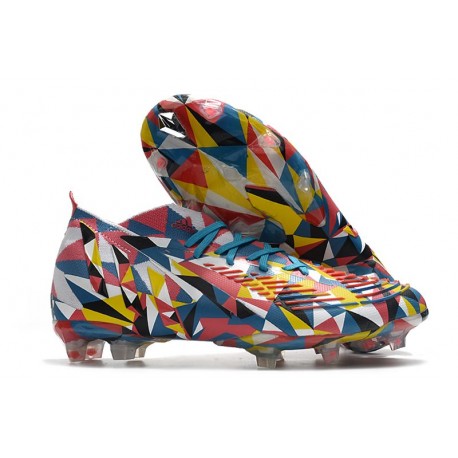 Botas de fútbol Adidas Predator Edge.1 FG Geometric Bright Azul Team Amarillo Rojo Solar