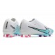 Nike Zoom Mercurial Vapor XV Elite FG Blanco Azul Báltico Rosa Blast Indigo Hazea