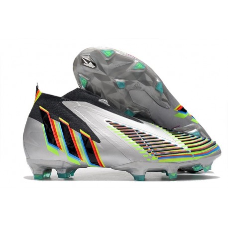 Adidas Predator Edge+ Fg Plateado Metálico Negro Amarillo Solar