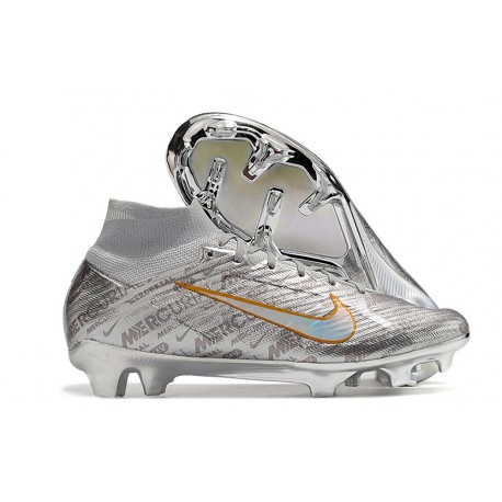 Nike Zoom Mercurial Superfly IX Elite XXV FG Plateado Metalizado Oro