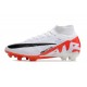 Nike Zoom Mercurial Superfly IX Elite FG Blanco Carmesí Vivo Negro