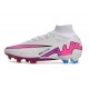 Nike Air Zoom Mercurial Superfly 9 Elite FG Blanco Rosa Azul
