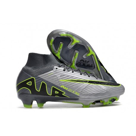 Nike Air Zoom Mercurial Superfly 9 Elite FG Gris Negro Verde