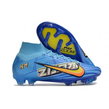 Nike Air Zoom Mercurial Superfly 9 Elite FG X Mbappe Azul Báltico Blanco
