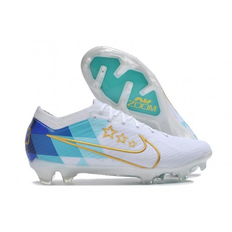 Nike Air Zoom Mercurial Vapor 15 Elite FG Blanco Azul Oro