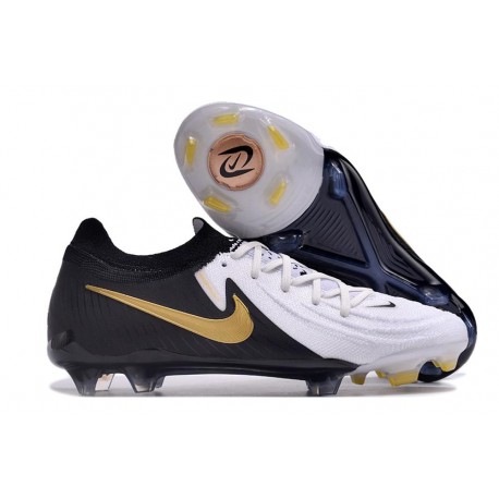 Bota Nike Phantom Luna 2 Elite FG Blanco Negro Mtlc Dorado Moneda