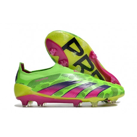 adidas Predator Elite Sin Cordones FG Team Verde Solar Team Shock Amarillo Limón Lúcido