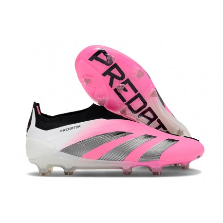 adidas Predator Elite Sin Cordones FG Rosa Blanco Negro