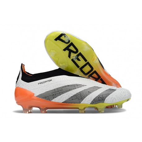 adidas Predator Elite Sin Cordones FG Blanco Negro Arancione