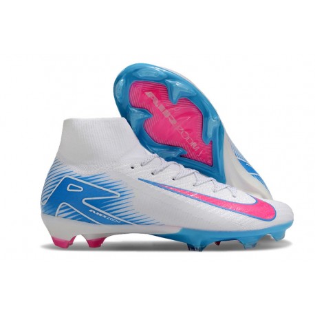 Nike Botines de fútbol Mercurial Superfly X Elite FG Blanco Azul Rosa