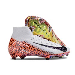 Nike Botines de fútbol Mercurial Superfly X Elite FG Blanco Negro Naranja