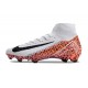 Nike Botines de fútbol Mercurial Superfly X Elite FG Blanco Negro Naranja