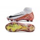 Nike Botines de fútbol Mercurial Superfly X Elite FG Blanco Negro Naranja