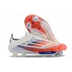 Bota Adidas F50 + Sin Cordones FG Blanco Rojo Solar Azul Lúcido