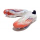 Bota Adidas F50 + Sin Cordones FG Blanco Rojo Solar Azul Lúcido