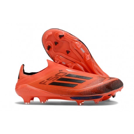 Bota Adidas F50 + Sin Cordones FG Rojo Negro