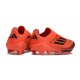Bota Adidas F50 + Sin Cordones FG Rojo Negro