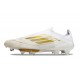 Bota Adidas F50 + Sin Cordones FG Ftwr Blanco Dorado Met Ftwr Blanco