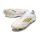 Bota Adidas F50 + Sin Cordones FG Ftwr Blanco Dorado Met Ftwr Blanco