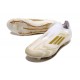Zapatos Adidas F50 Elite Laceless FG Ftwr Blanco Dorado Met