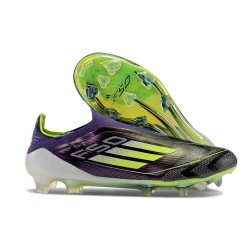 Zapatos Adidas F50 Elite Laceless FG Morado Unity Blanco Limón Lúcido