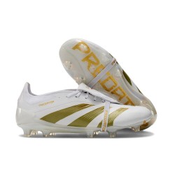 adidas Predator 24 Elite Fold Over Tongue FG Ftwr Blanco Dorado Met