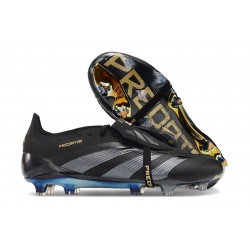 adidas Predator 24 Elite Fold Over Tongue FG Negro Carbón Dorado Met