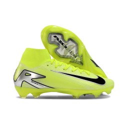 Nike Botines de fútbol Mercurial Superfly X Elite FG Volt Negro Plata