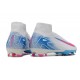 Nike Botines de fútbol Mercurial Superfly X Elite FG Blanco Rosa Azul