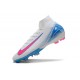 Nike Botines de fútbol Mercurial Superfly X Elite FG Blanco Rosa Azul