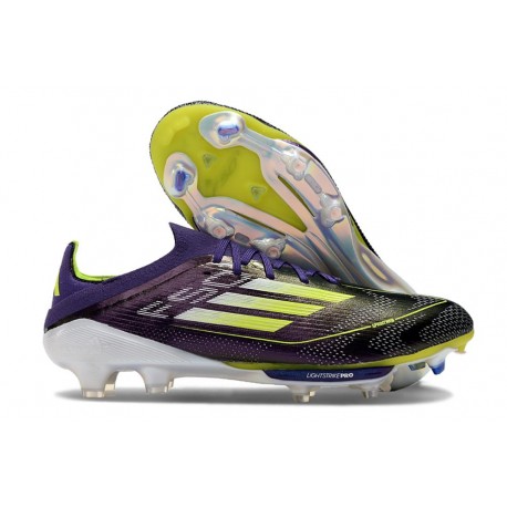 Zapatilla Adidas F50 + Elite FG Morado Unity Blanco Limón Lúcido