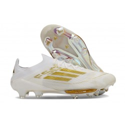 Zapatilla Adidas F50 + Elite FG Ftwr Blanco Dorado Met