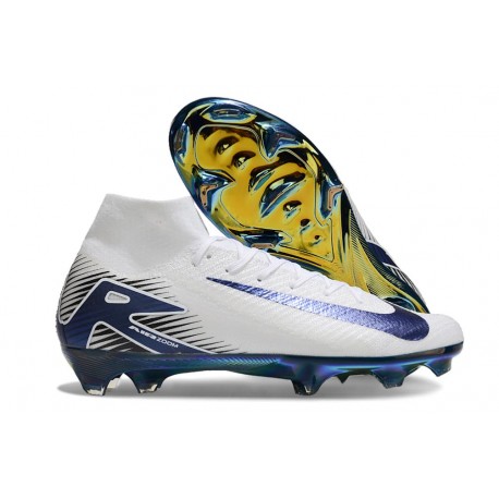 Nike Botines de fútbol Mercurial Superfly X Elite FG Blanco Azul