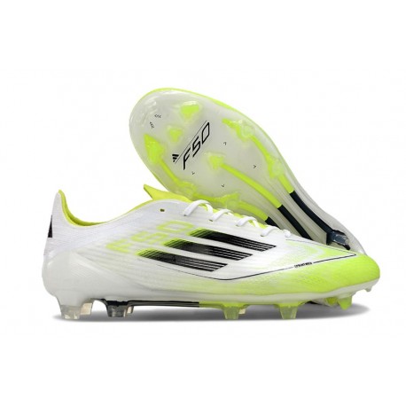Adidas Bota F50 Elite FG Blanco Negro Amarillo