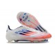 Adidas Bota F50 Elite FG Blanco Rojo Solar Azul Lúcido