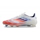 Adidas Bota F50 Elite FG Blanco Rojo Solar Azul Lúcido