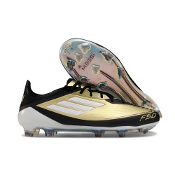 Adidas Bota F50 Elite FG Dorado Met Negro Blanco