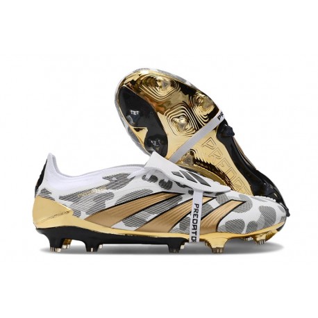 adidas Predator 24 Elite Fold Over Tongue FG Blanco Oro Gris