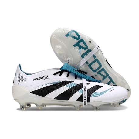 Bota de Futbol adidas Predator Elite FT FG Blanco Negro Ciano
