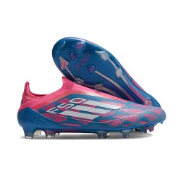Zapatos Adidas F50 Elite Laceless FG Solar Azul Ftwr Blanco Solar Rosa