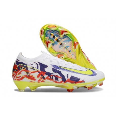 Botas Nike Zoom Mercurial Vapor XVI Elite FG Blanco Amarillo Violeta Rojo