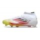 Botas de fútbol Adidas F50 Elite Mid FG Ftwr Blanco Rojo Amarillo
