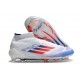 Botas de fútbol Adidas F50 Elite Mid FG Blanco Rojo Solar Azul Lúcido