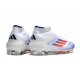 Botas de fútbol Adidas F50 Elite Mid FG Blanco Rojo Solar Azul Lúcido