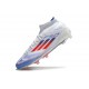 Botas de fútbol Adidas F50 Elite Mid FG Blanco Rojo Solar Azul Lúcido